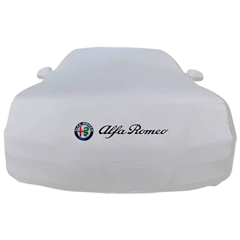 Auto Abdeckung für Alfa Romeo Giulia Quadrifoglio, Hohe Elastische Stretch Atmungsaktiv Staubschutz Autoabdeckung,Silver- Double Layer von LNHZX