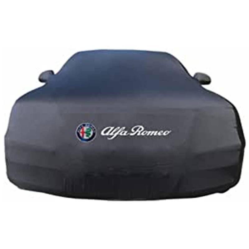 Auto Abdeckung für Alfa Romeo Giulietta Type 940 Business, Hohe Elastische Stretch Atmungsaktiv Staubschutz Autoabdeckung,Black- Double Layer von LNHZX