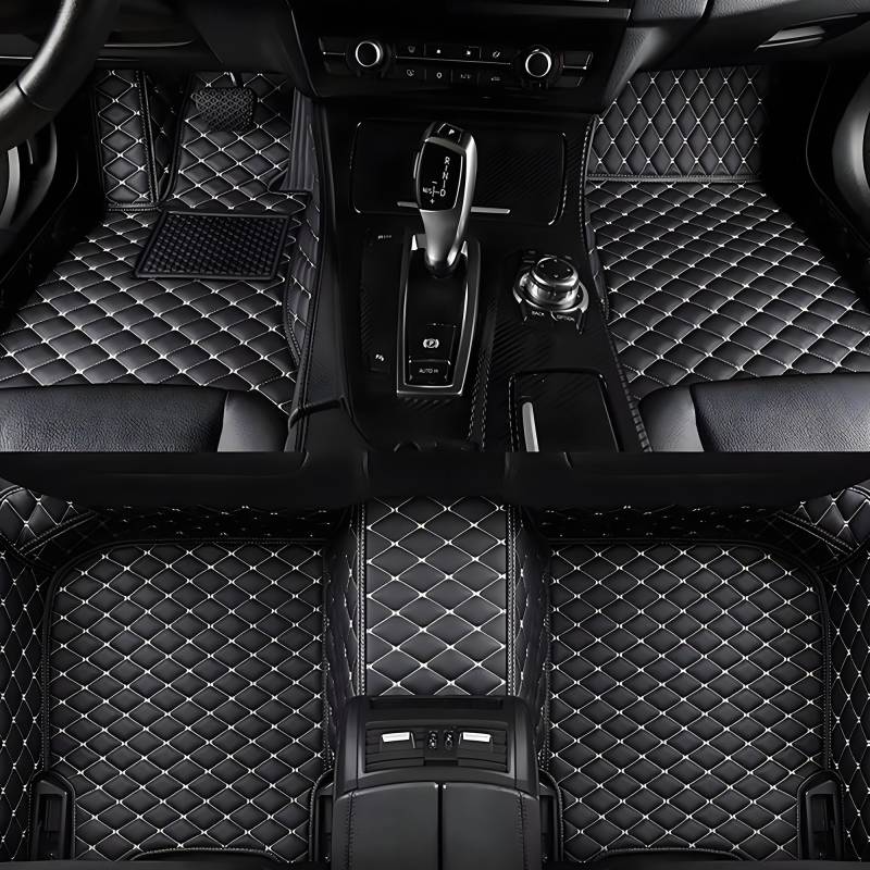 Vollschutz Leder Autoteppiche für Ford Transit 2019 2020 2021 2022 2023 2024, Wasserdicht rutschfest Kratzfest Langlebig Autoteppiche,BlackBeige von LNZKX
