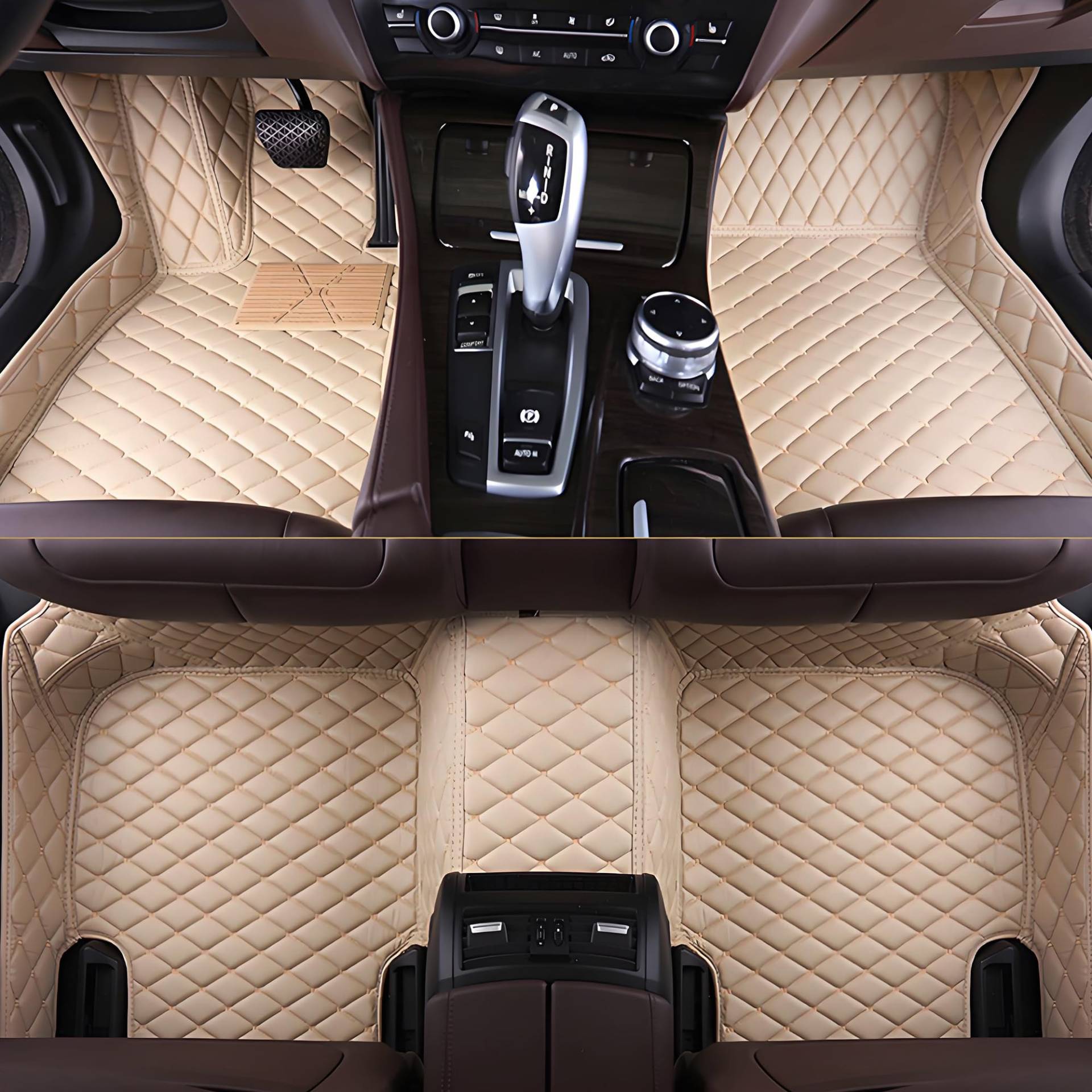 Vollschutz Leder Autoteppiche für Isuzu D-MAX 2020 2021 2022 2023, Wasserdicht rutschfest Kratzfest Langlebig Autoteppiche,Beige Vollschutz Leder Autoteppiche für Isuzu D-MAX 2020 2021 2022 2023, Wasserdicht rutschfest Kratzfest Langlebig Autoteppiche,Beige von LNZKX