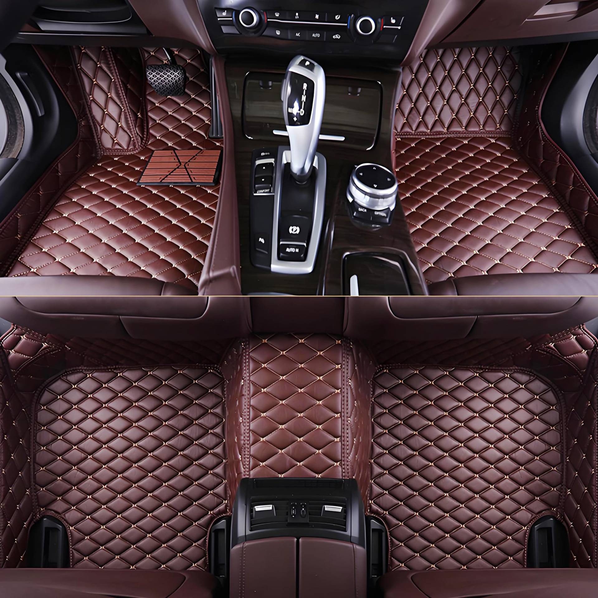 Vollschutz Leder Autoteppiche für Isuzu MU-X 7 Seats 2018 2019 2020, Wasserdicht rutschfest Kratzfest Langlebig Autoteppiche,Brown Vollschutz Leder Autoteppiche für Isuzu MU-X 7 Seats 2018 2019 2020, Wasserdicht rutschfest Kratzfest Langlebig Autoteppiche,Brown von LNZKX