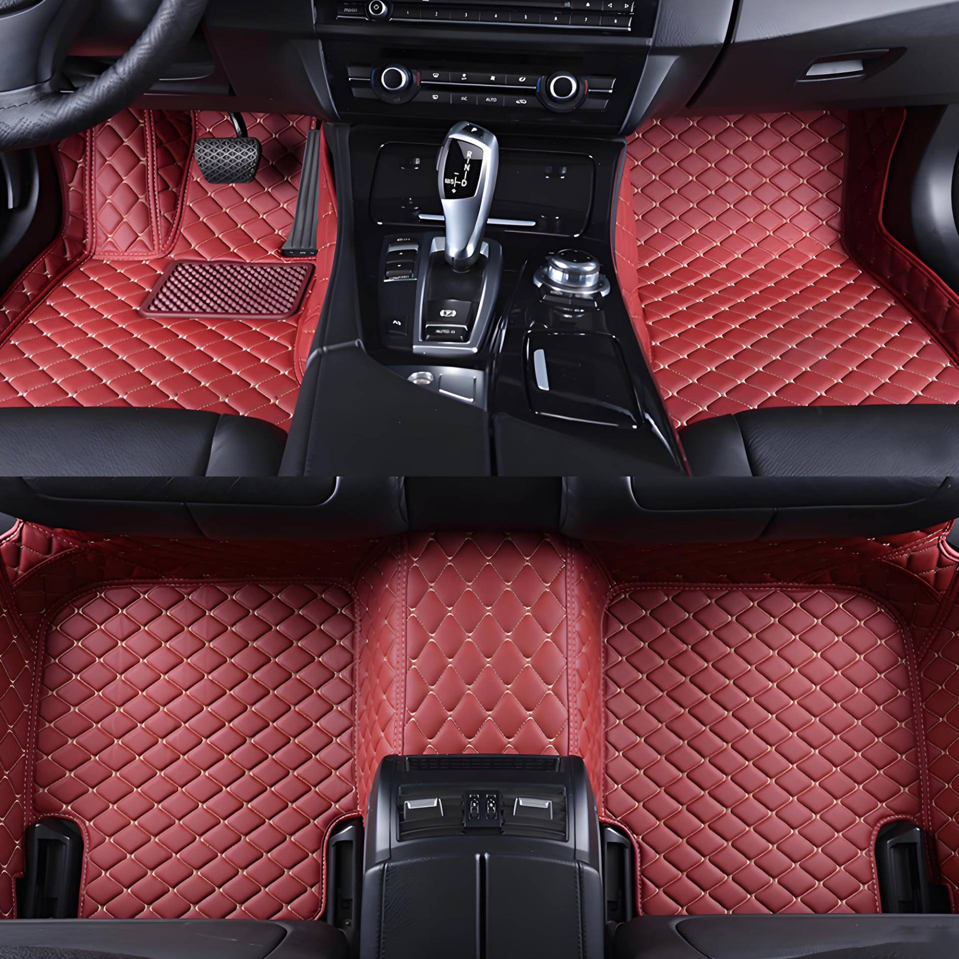 Vollschutz Leder Autoteppiche für Land Rover Defender 8Seats 2020 2021 2022 2023 2024, Wasserdicht rutschfest Kratzfest Langlebig Autoteppiche,Red Vollschutz Leder Autoteppiche für Land Rover Defender 8Seats 2020 2021 2022 2023 2024, Wasserdicht rutschfest Kratzfest Langlebig Autoteppiche,Red von LNZKX
