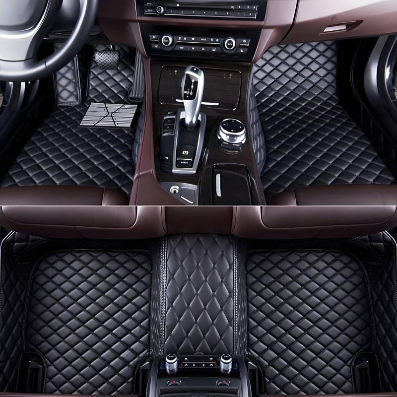 Vollschutz Leder Autoteppiche für Land Rover Discovery 7seats 2017 2018 2019 2020 2021 2022 2023 2024, Wasserdicht rutschfest Kratzfest Langlebig Autoteppiche,AllBlack von LNZKX