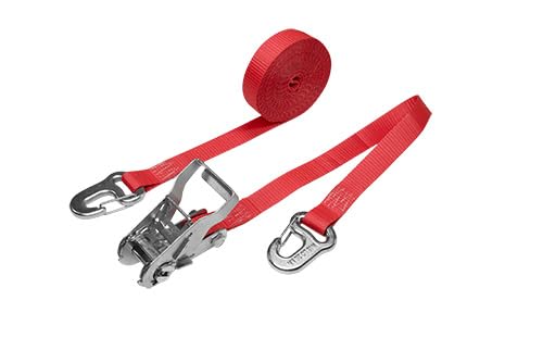 2tlg Ratschenzurrgurt LOADCARE, 500 daN mit Karabinerhaken, Spanngurt mit Ratsche Rot von LOADCARE