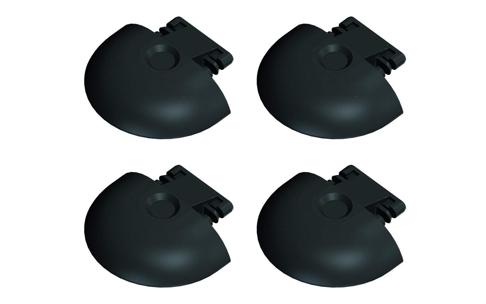 LOADCARE Endkappe Einsteckkappe für Airlineschiene runde Form Slimversion, 40 mm breit, schwarz, Kunststoff (4) von LOADCARE