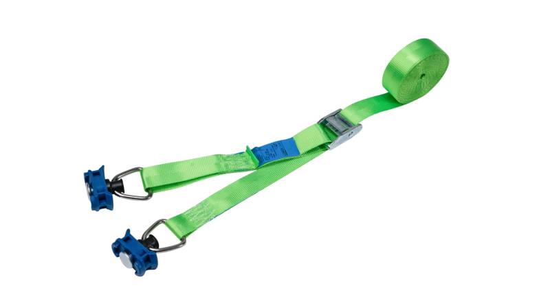 LOADCARE 4er Set 4m Zweiteiliger Spanngurt mit Klemmschloss Befestigungsgurt Schnellspanngurt für Airlineschine Zurrschiene 175 daN (grün) von LOADCARE