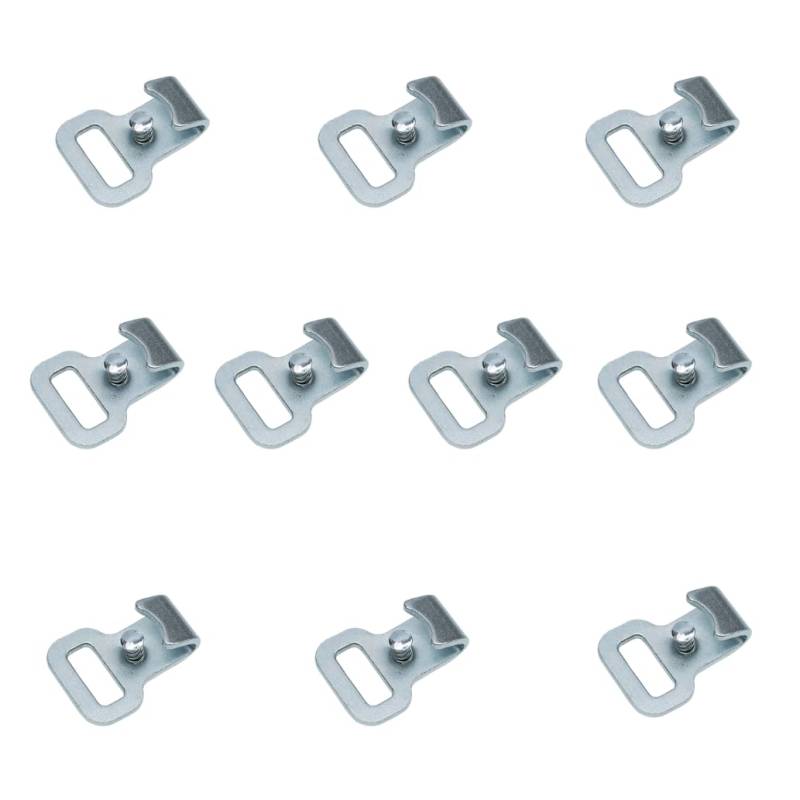 LOADCARE 10x Flachhaken mit Sicherung, Endbeschlag Endfitting für Stäbchenzurrschiene von LOADCARE