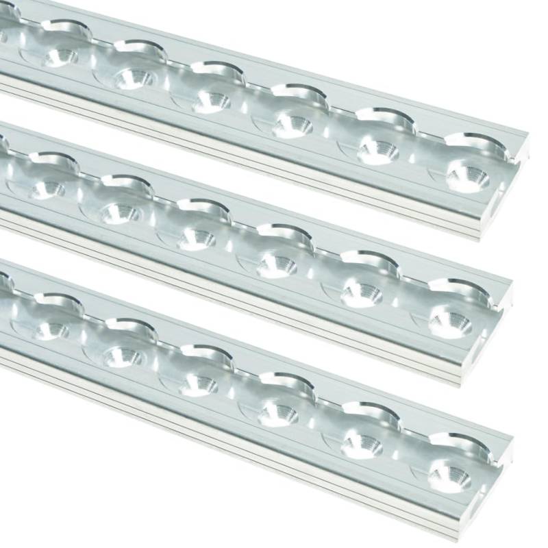 LOADCARE Airlineschiene gebohrt blank Ladungssicherung eckig Flache Form Airline Schienen für Transport LKW PKW Zurrleiste Anhänger Camping Silber auch für Wohnmobile (1, 2 Meter) von LOADCARE