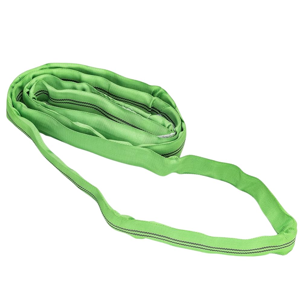 Rundschlinge 2000kg Tragkraft endlos mit Polyesterkern Hebegurt Kran Hebeband grün Tragegurt DIN EN 1492-2 (1 Meter) von LOADCARE