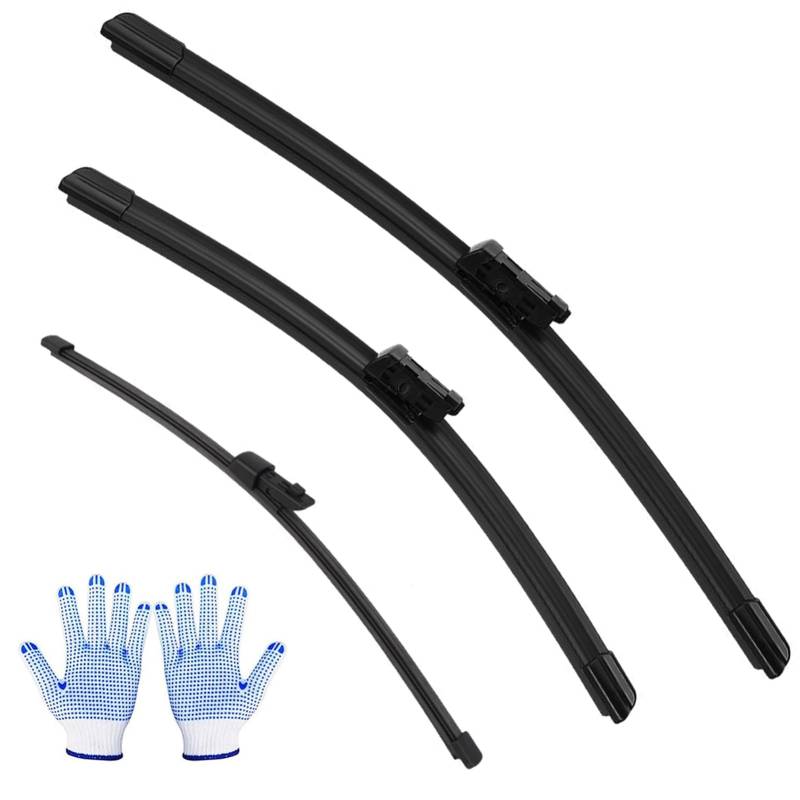 3 Stück wischerblätter,Scheibenwischer Wischerblätter Vorne,Hinten Satz Autoscheibenwischer,Wischer Scheibenwischerblätter Set,Scheibenwischer Vorne+Hinten kompatibel,Heckwischer Vorne + Hinten von LOEPENLE