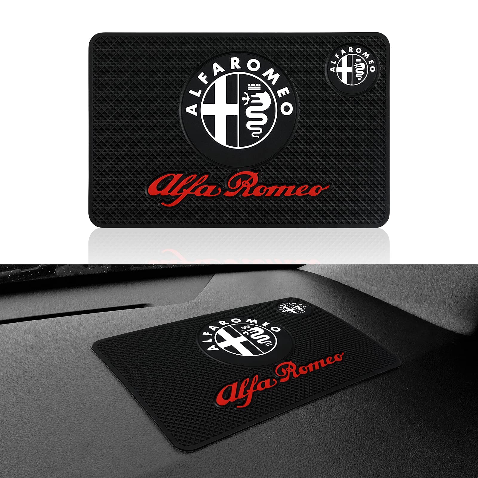 LOERSS Auto Armaturenbrett Anti Rutsch Matte, Für Alfa Romeo 159 147 156 155 Mito Giulietta Spider GT Stelvio Giulia, Hitzebeständig, Griffmatte, Parfüm-Telefonfixierung, Klebrige Matte LOERSS Auto Armaturenbrett Anti Rutsch Matte, Für Alfa Romeo 159 147 156 155 Mito Giulietta Spider GT Stelvio Giulia, Hitzebeständig, Griffmatte, Parfüm-Telefonfixierung, Klebrige Matte von LOERSS