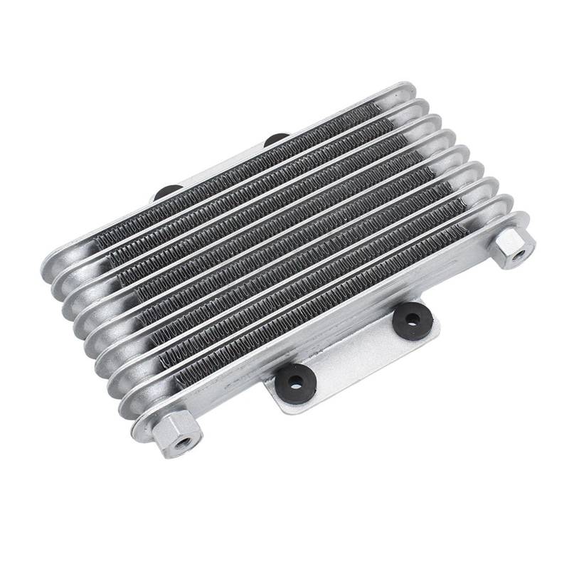 Motorrad-Ölkühler Kühler Kühlung Motor Aluminium 125ml M10 M12 for Dirt Bike ATV 125CC 250CC Adapter Universal Moped(Silver M10 50mm) von LOFLRCFE