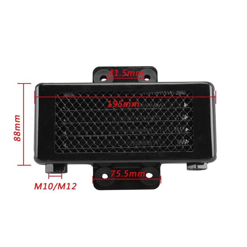 Motorrad Ölkühler Wasserkühler Kühlung Kühler M10 M12 Universal for Y-am M-onk 125 ATV H-da Pit Bike Enduro Motocross(Black m10 x 1.25) von LOFLRCFE