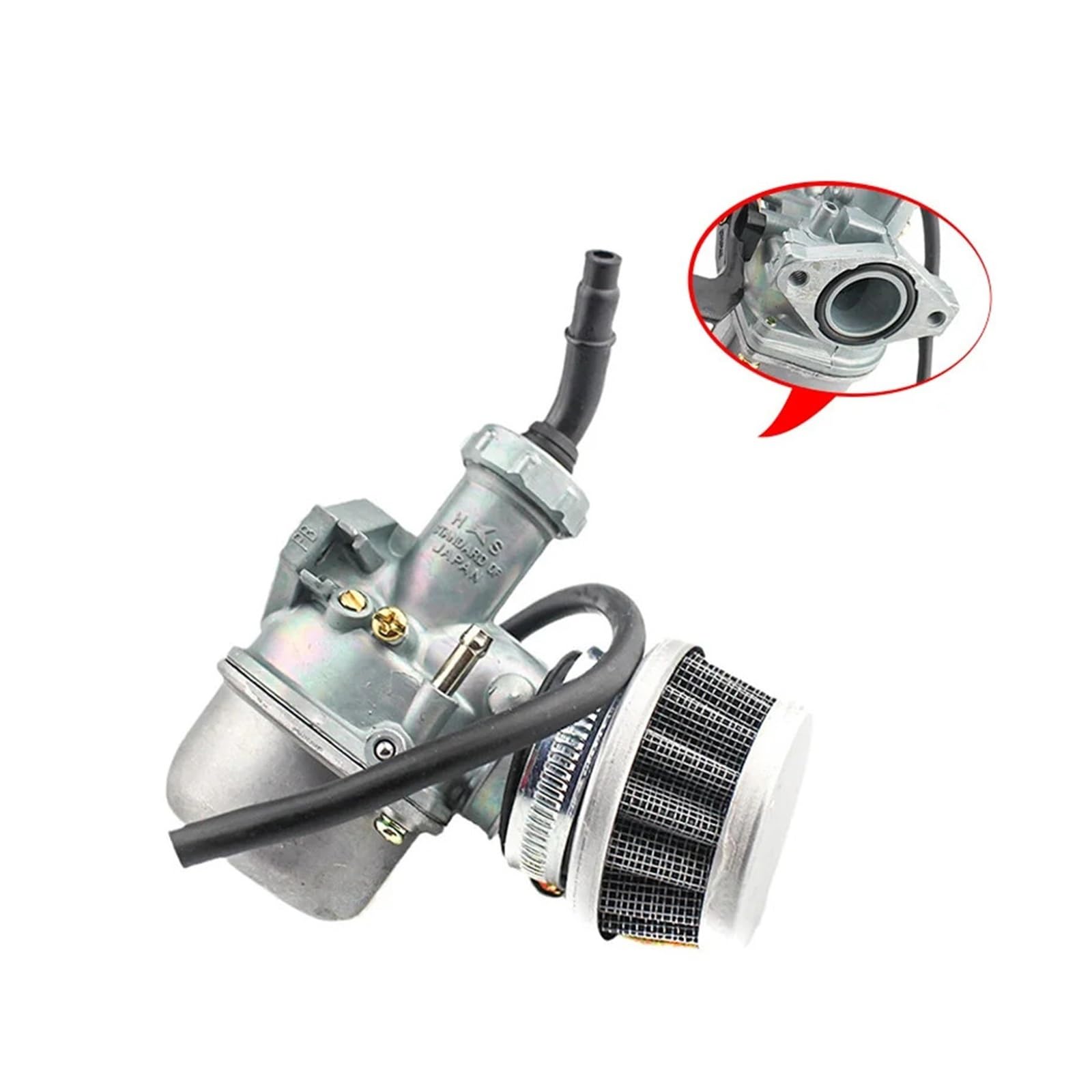 Motorradvergaser PZ19 Carb for 50 70 90 110cc ATV Quad 4 Wheeler Zubehör(Manual air filter) von LOFLRCFE