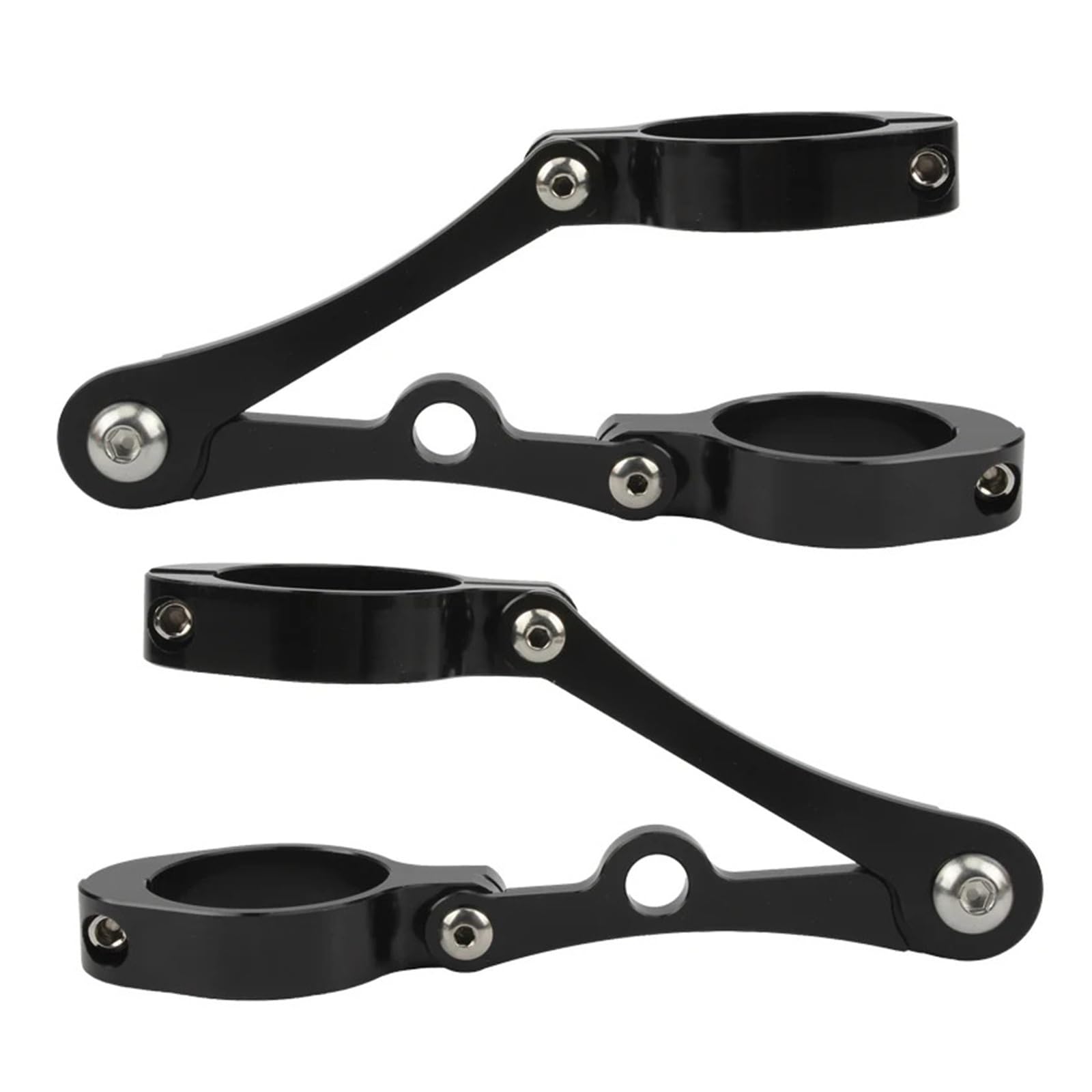Powermotor 39-41mm CNC Motorrad Scheinwerfer Halterung Gabel Rohr for H-arl Racer Mount Clamp Scheinwerfer Halter(Black 1Pairs) von LOFLRCFE