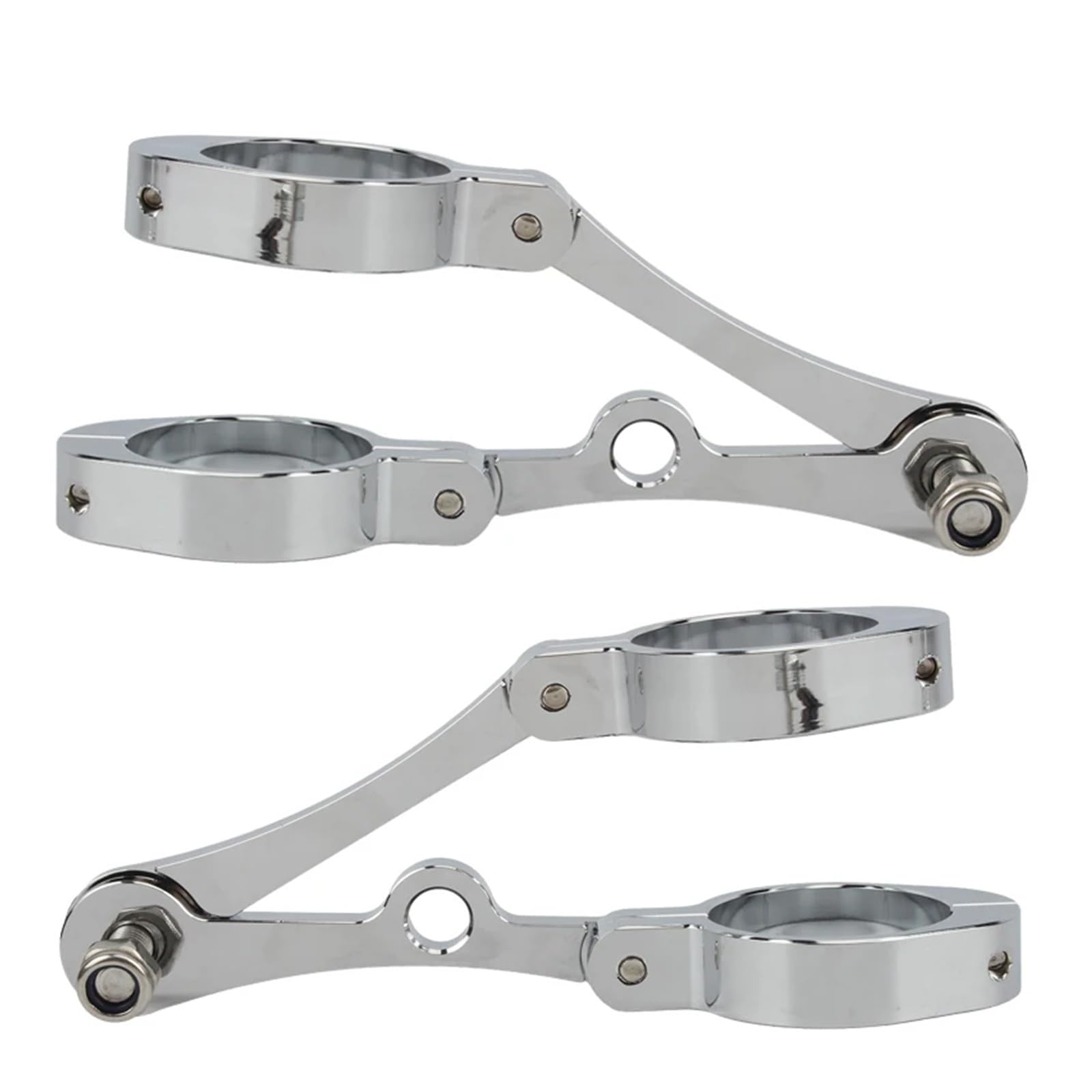 Powermotor 39-41mm CNC Motorrad Scheinwerfer Halterung Gabel Rohr for H-arl Racer Mount Clamp Scheinwerfer Halter(Silver 1Pairs) von LOFLRCFE