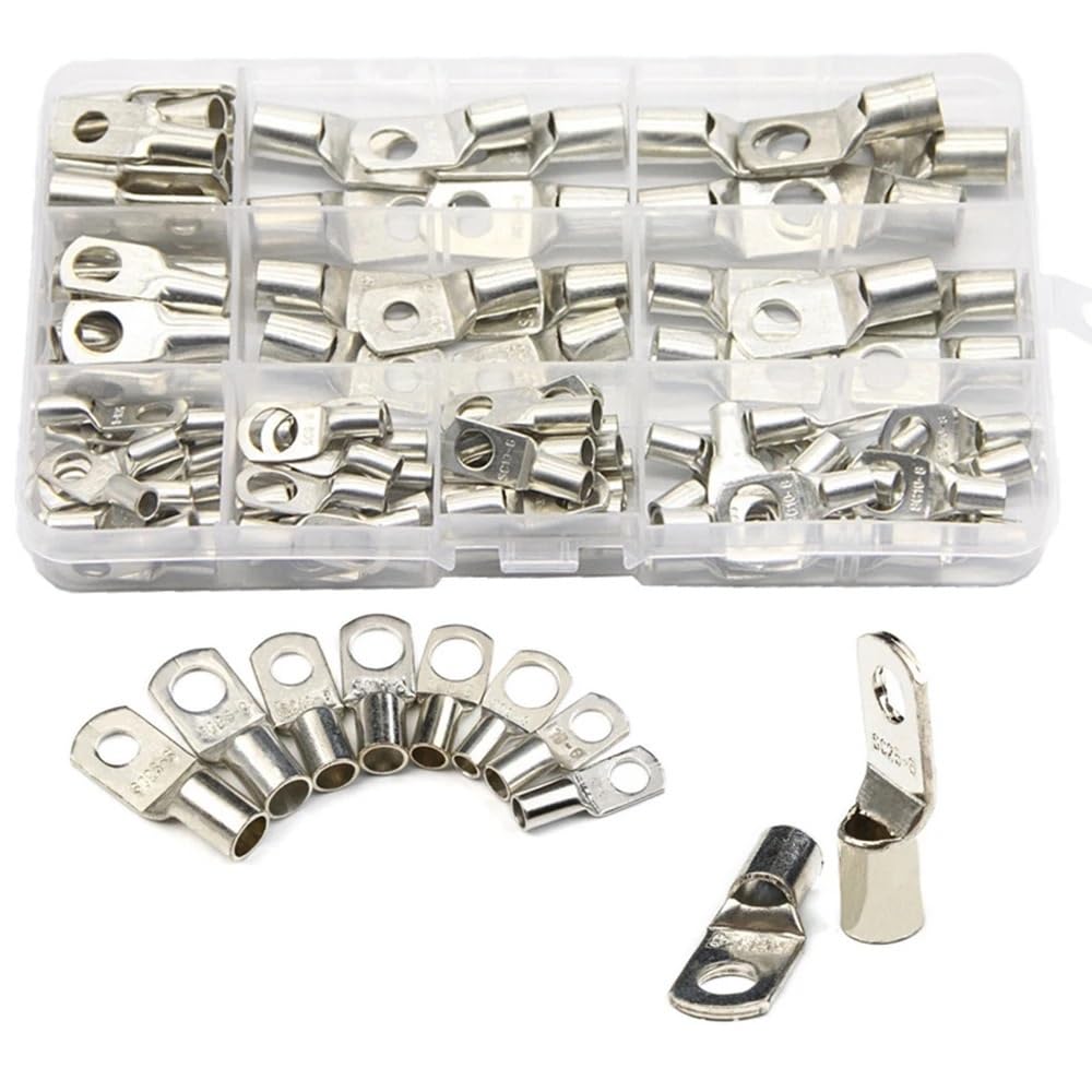 100PCS SC Terminal Lug Crimping Wire Connector Terminals Copper Tin Plated Ring Cable Connector Box Set SC6 SC10 SC16 SC25 SC35 100PCS SC Terminal Lug Crimping Wire Connector Terminals Copper Tin Plated Ring Cable Connector Box Set SC6 SC10 SC16 SC25 SC35 von LOFWSGPRX