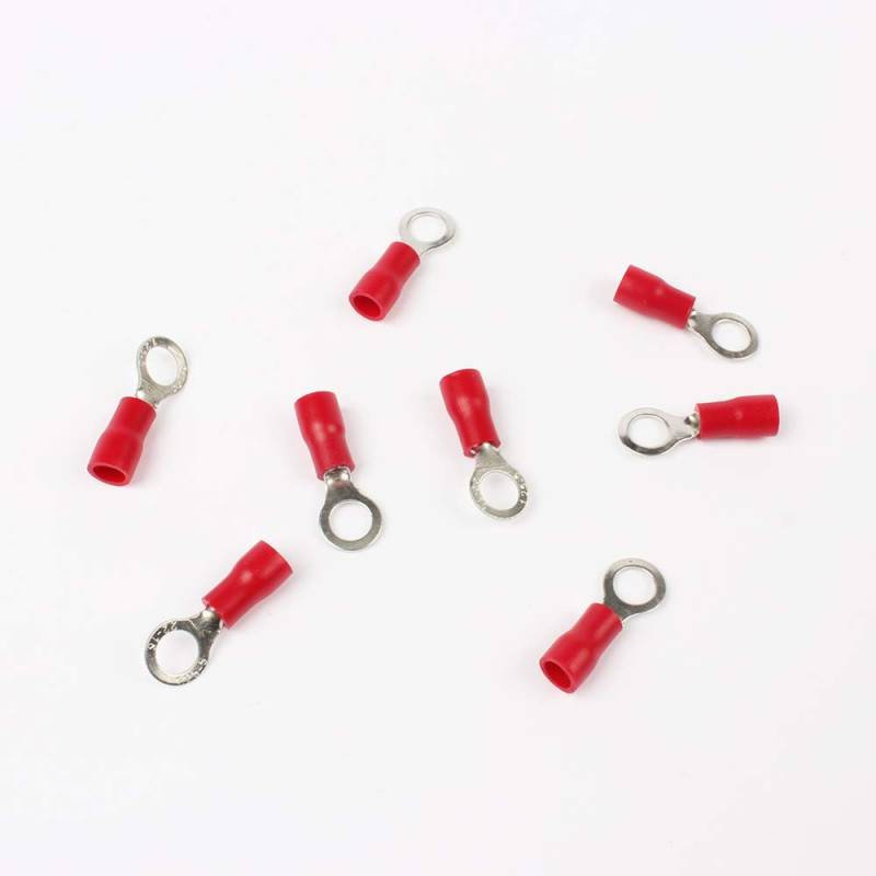 100Pcs RV1.25-5 Red Insulated Crimp Ring Terminal Cable Wire Connector von LOFWSGPRX