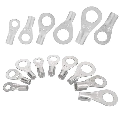 420pcs Cable Lug Set Crimp Connector Electrical Wire Connector Copper Ring Fork Cable Lugs Tools Assortment Kit M3 M4 M5 M6 von LOFWSGPRX