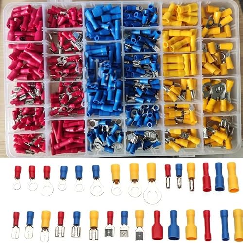 500PCS Insulated Cable Connector Electrical Wire Crimp Spade Butt Ring Fork Set Ring Lugs Rolled Terminals Assorted Kit 500PCS Insulated Cable Connector Electrical Wire Crimp Spade Butt Ring Fork Set Ring Lugs Rolled Terminals Assorted Kit von LOFWSGPRX