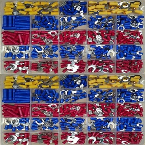 500pcs Cold-pressed Terminal Spade Crimp Terminal Assorted Electrical Wire Cable Connector Insulated Ring Fork Butt Ring Lugs 500pcs Cold-pressed Terminal Spade Crimp Terminal Assorted Electrical Wire Cable Connector Insulated Ring Fork Butt Ring Lugs von LOFWSGPRX