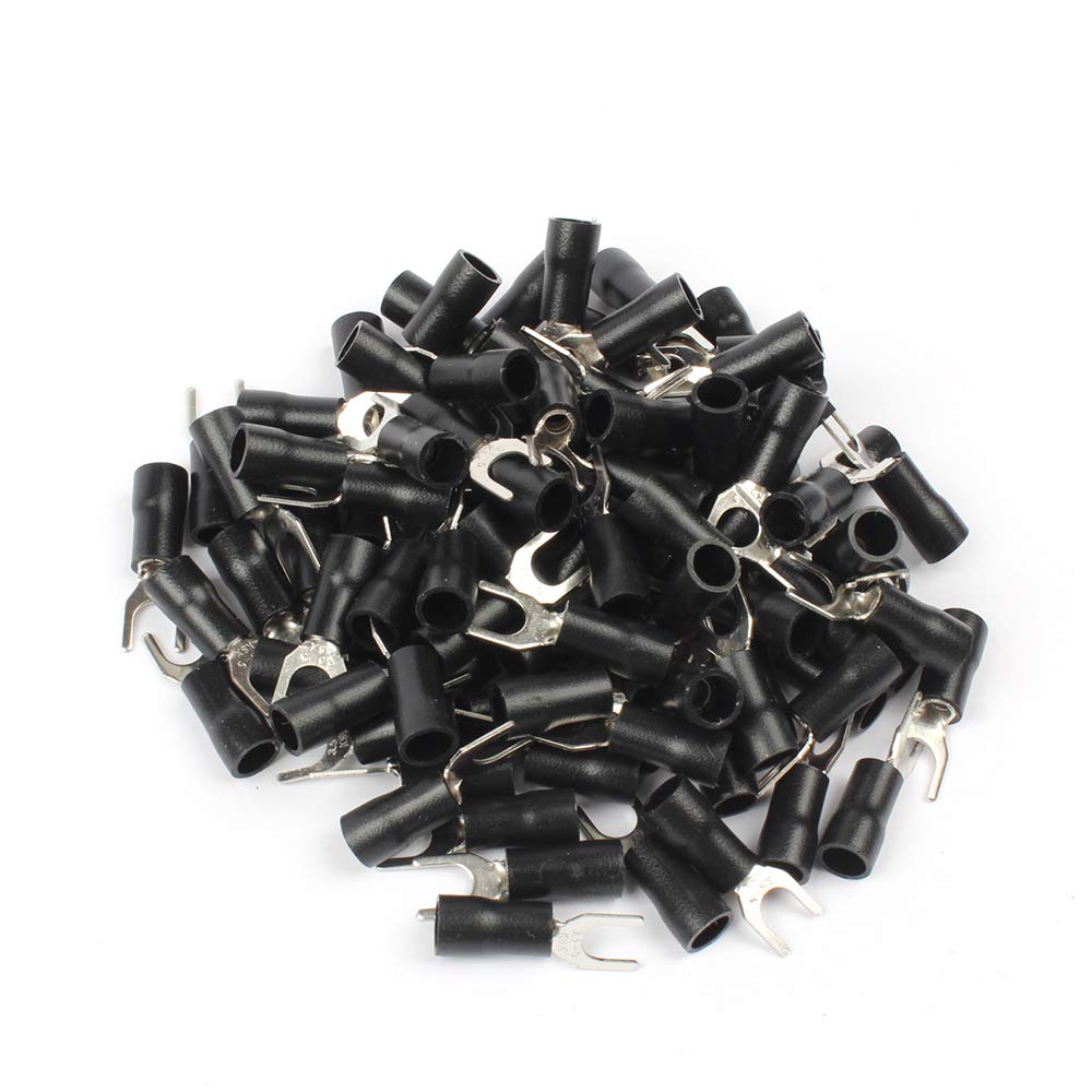 50PCS SV3.5-5 Black Furcate Terminal Cable Wire Connector Insulated Spade Fork Wiring Crimp Terminal 50PCS SV3.5-5 Black Furcate Terminal Cable Wire Connector Insulated Spade Fork Wiring Crimp Terminal von LOFWSGPRX