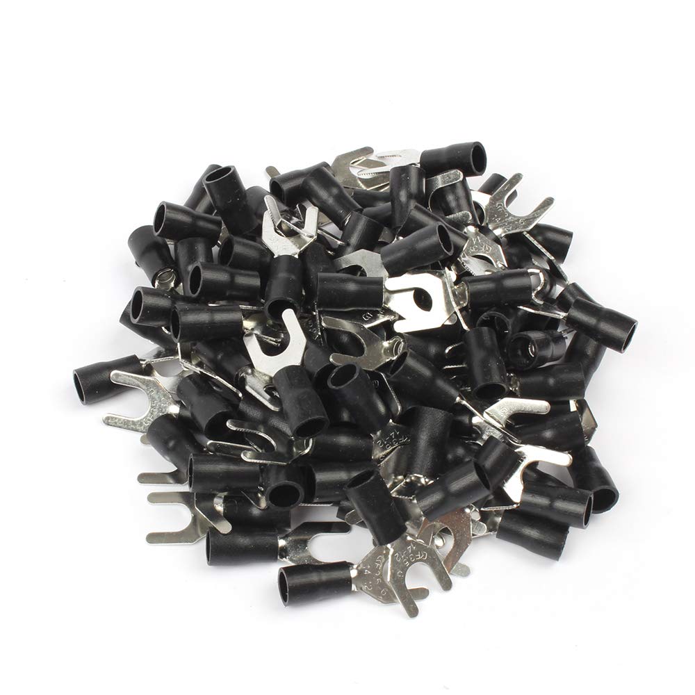 50PCS SV3.5-6 Black Cable Wire Insulated Wiring Terminals Insulating Sleeve Furcate Terminals Cable Lug Connector 50PCS SV3.5-6 Black Cable Wire Insulated Wiring Terminals Insulating Sleeve Furcate Terminals Cable Lug Connector von LOFWSGPRX