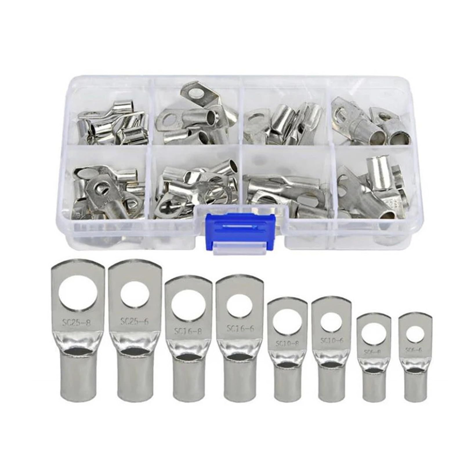 60PCS/ SC6-6 SC10-8 SC16-8 SC25-8 Copper Cable Lug Kit Bolt Hole Tinned Cable lugs Battery Terminals copper nose Wire connectors 60PCS/ SC6-6 SC10-8 SC16-8 SC25-8 Copper Cable Lug Kit Bolt Hole Tinned Cable lugs Battery Terminals copper nose Wire connectors von LOFWSGPRX