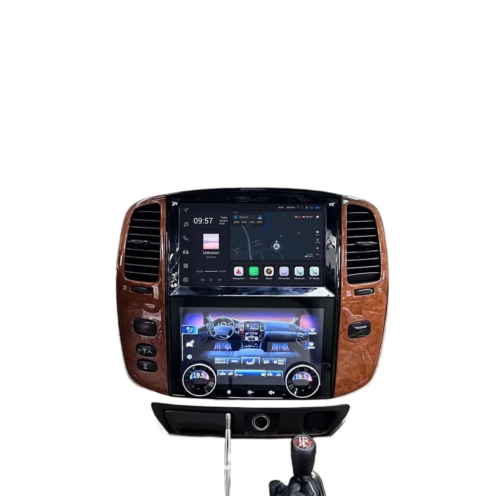 Dual Screen Android 13 Car Radio GPS Navigation kompatibel mit Land LC100 2003-2007 LX470 Multimedia Player von LOGFDPYM