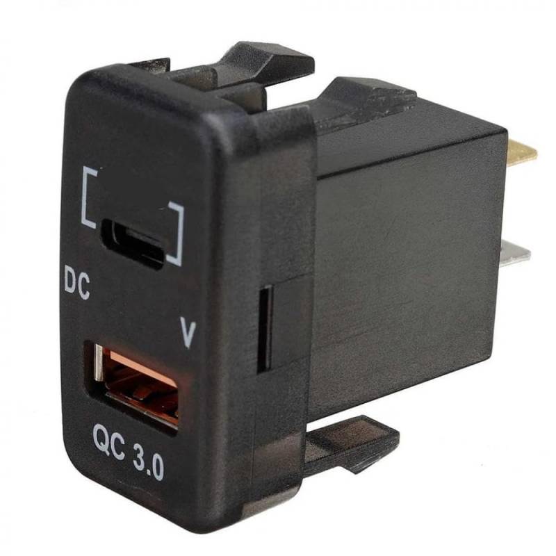 Dual USB Quick Charger Adapter QC3.0 mit Voltmeter Kompatibel mit Verschiedene Modelle, einschließlich Land Prado FJ von LOGFDPYM