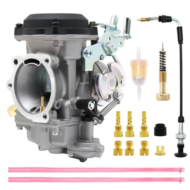 ZSDTRP 40 mm CV40 Motorrad Vergaser kompatibel mit Sportster Road King Super XL883 Modelle 27421-99c(Sliver Set) von LOGFDPYM
