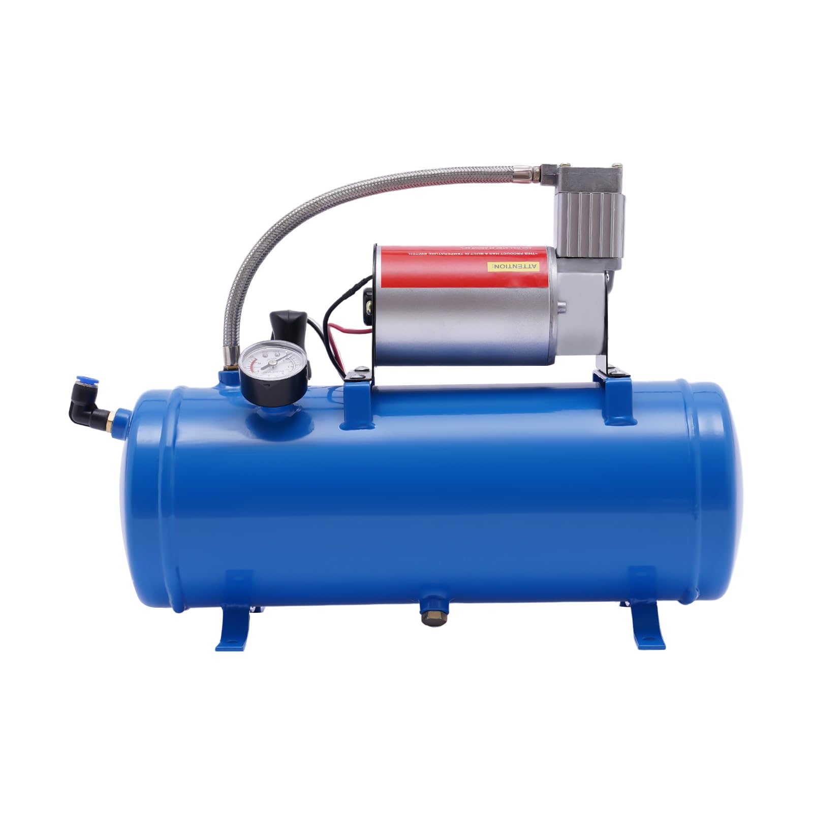 12V Auto Luftkompressor Druckluft Kompressor 100psi Mit 6L Tank Luftkompressor 4 Trumpet Lufthorn-Bausatz Train Luft Horn Kit Luft Kompressor Komplettsystem Für SUV Car Truck von LOIRIIC