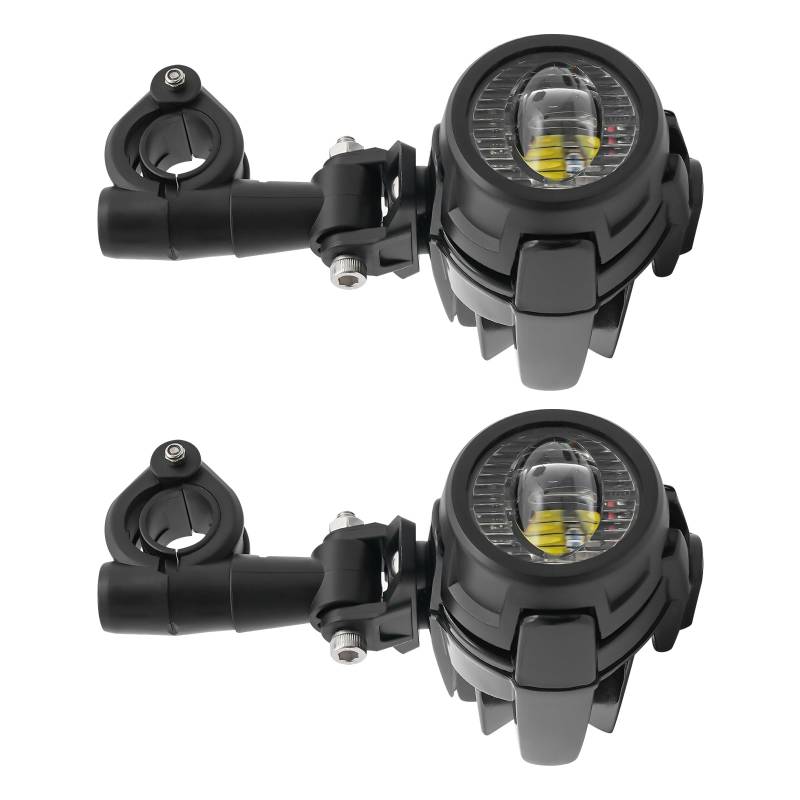 LOIRIIC 2X LED Motorrad Nebelleuchte Zusatzscheinwerfer Lauflicht,2 Stück Universal Zusätzliche Motorrad Scheinwerfer 40 Watt LED, mit Halterung 360 ° Universal verstellungs Für R1200GS F800GS von LOIRIIC