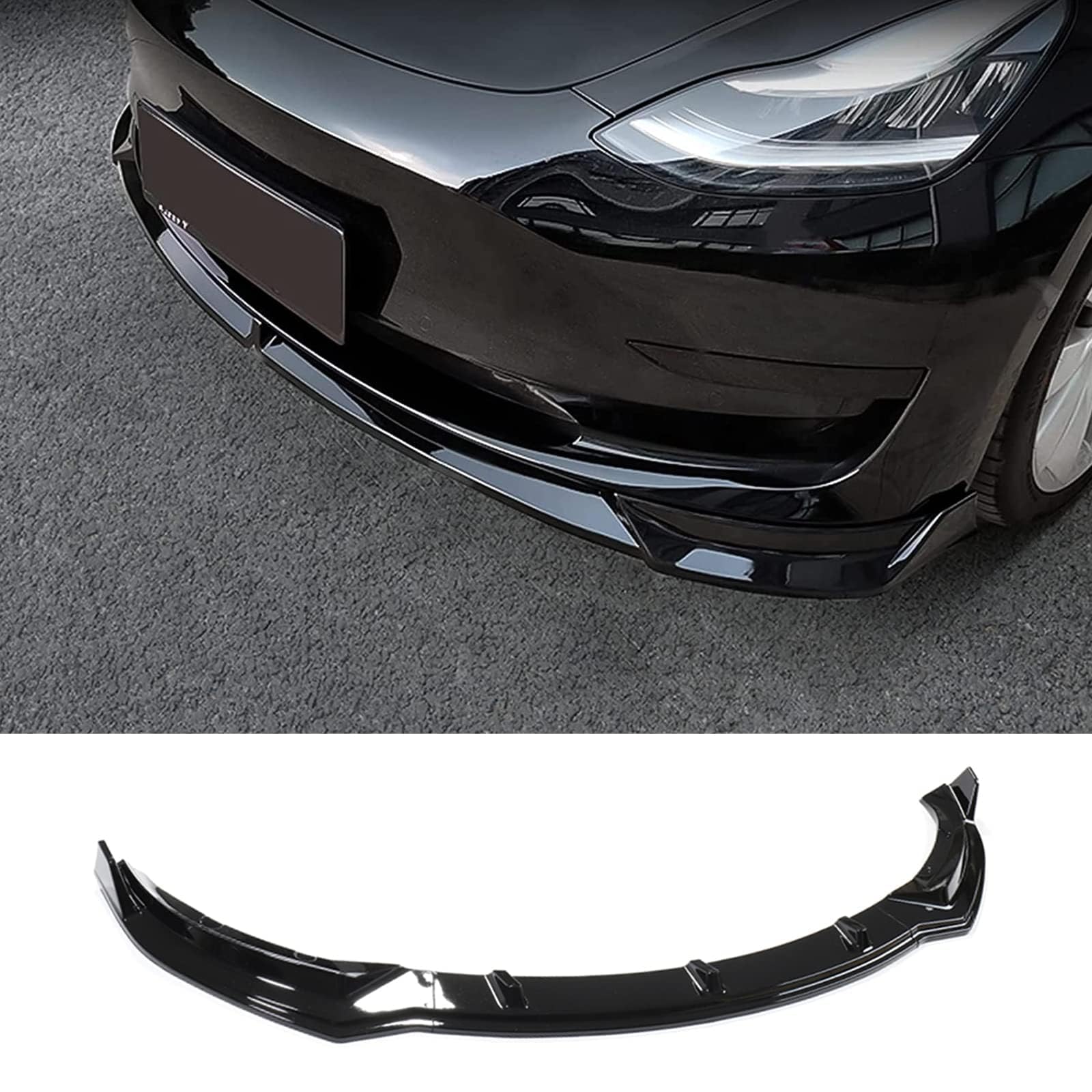 Für Tesla Model 3 2017-2023 Auto Front stoßstange Splitter Lippen Diffusor Spoiler Stoßstange Karosserie verkleidung außen Schutz,A-Noir Für Tesla Model 3 2017-2023 Auto Front stoßstange Splitter Lippen Diffusor Spoiler Stoßstange Karosserie verkleidung außen Schutz,A-Noir von LOKORI