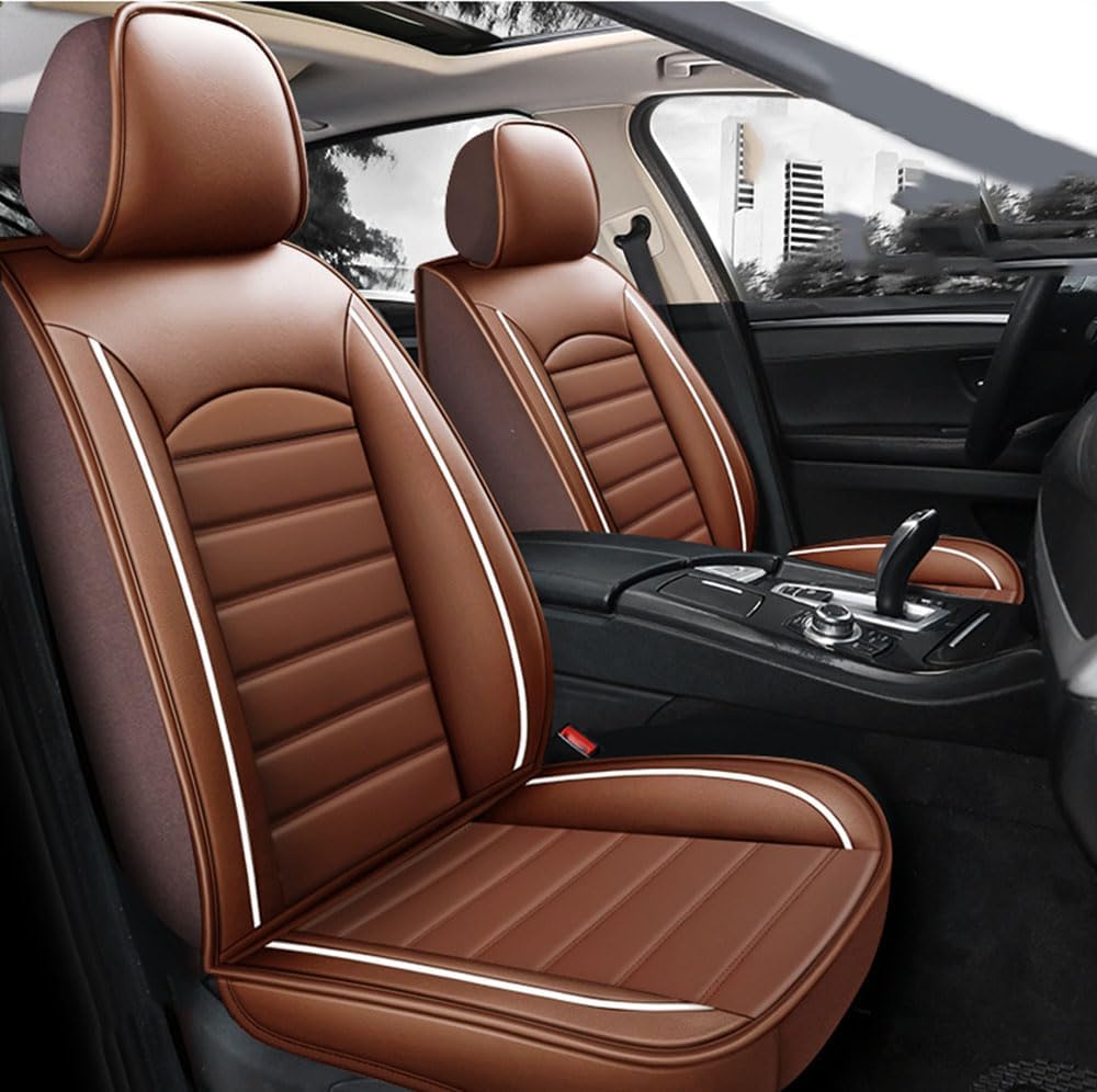 LOKORI Auto Sitzbezüge Sets,Für Nissan Townstar Titan Leder Schonbezüge sitzschoner vorne und hinten Wasserdicht Verschleißfest Innenraum Accessories,E-Coffee Style von LOKORI