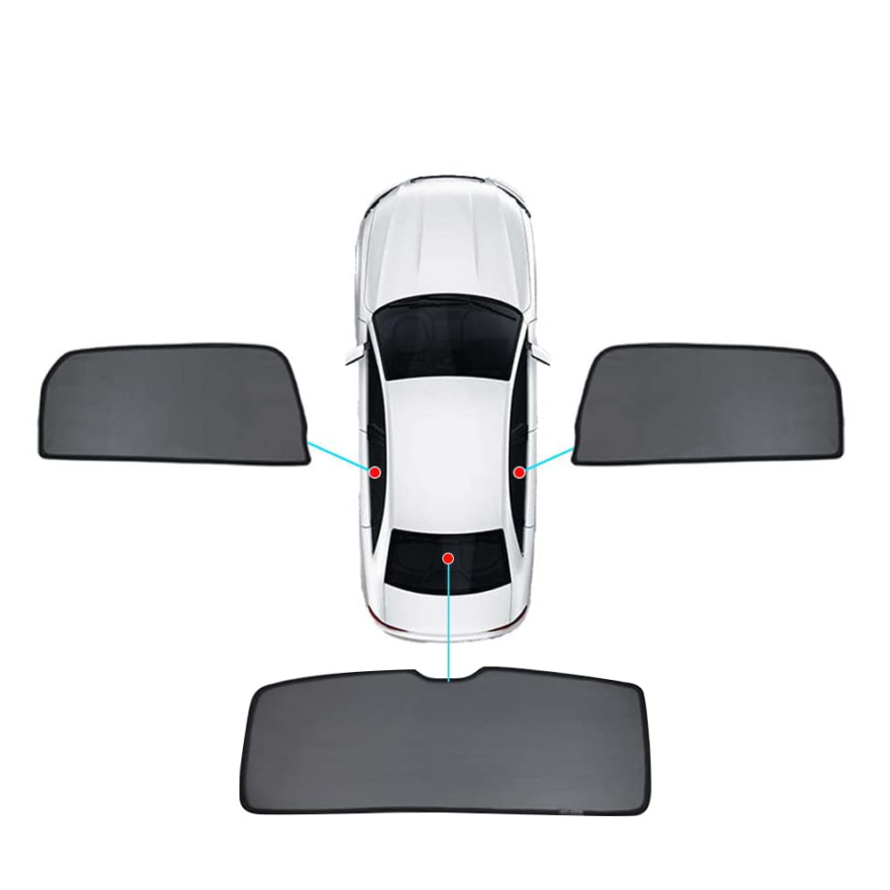 Auto Seitenfenster Sonnenschutz für M-erced-es Benz C-Klasse W205 2014-2021, Magnetischer Datenschutz Staubschutz Visier Faltbare Sonnenblende Autovorhang,3pcs von LOLUZ
