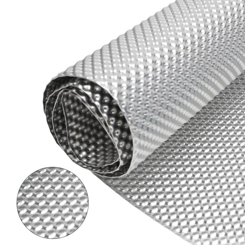 LOMUG Hitzeschutz Hitzeblech Geprägte, 100 cm x 40 cm Hitzeschutz Aluminium Platte, Fahrzeug Aluminisierter Hitzeschutzblech Reparatursatz Hitzeschild Schutzplatten für Auto Motorsport Isolierung von LOMUG