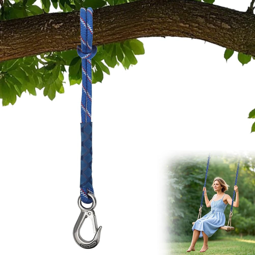 LOMUG Schaukel Baumbefestigung Seil, 100cm hängematte Befestigung, Hängematte Aufhängung Seil, Schaukel Befestigung Outdoor mit Haken für Schaukel Hängematte Stuhlschaukel für 2500lb LOMUG Schaukel Baumbefestigung Seil, 100cm hängematte Befestigung, Hängematte Aufhängung Seil, Schaukel Befestigung Outdoor mit Haken für Schaukel Hängematte Stuhlschaukel für 2500lb von LOMUG