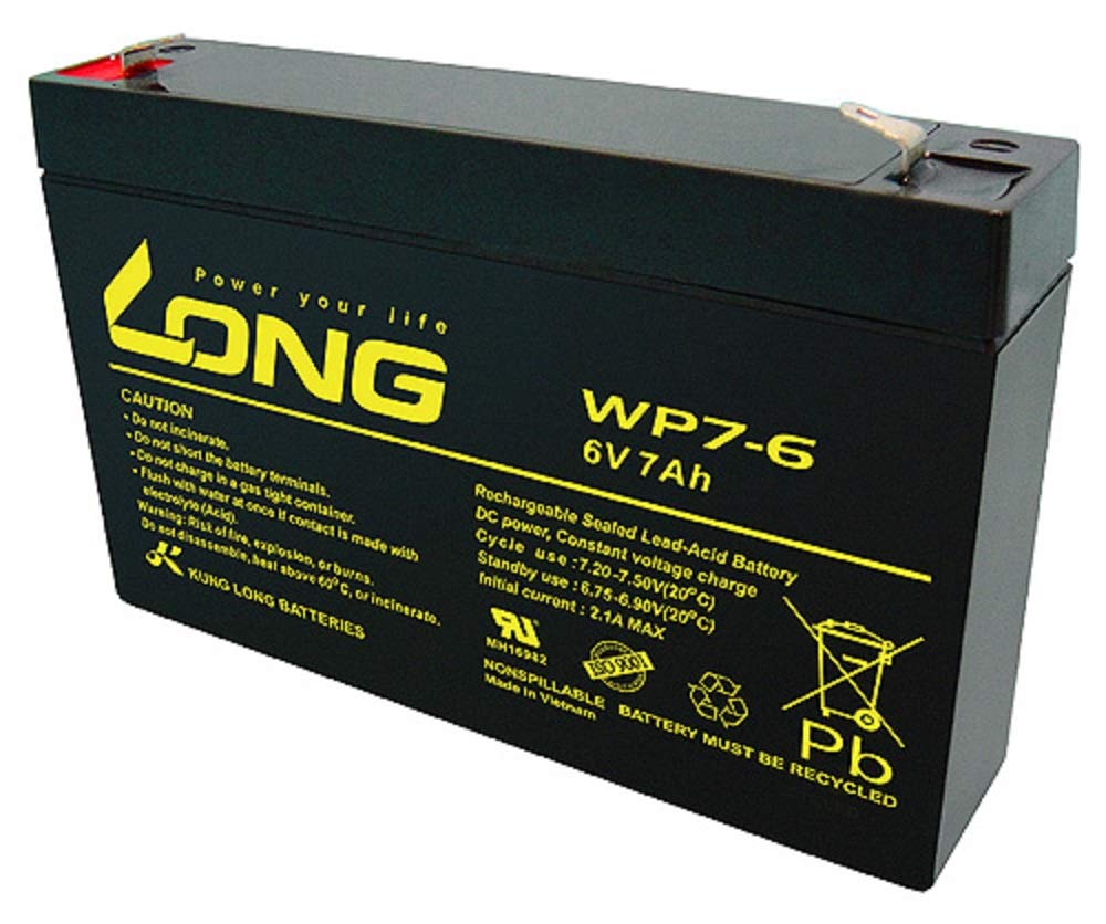 Akku Batterie Long WP7-6 6V 7Ah AGM Blei wie 7,0Ah 7.0Ah 7,2Ah 7,2Ah 8Ah von LONG