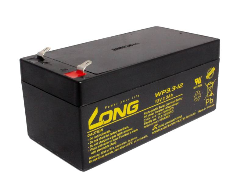 Bleiakku Batterie Kung Long WP3.3-12 12V 3,3Ah AGM Blei Accu wartungsfrei von Kung Long