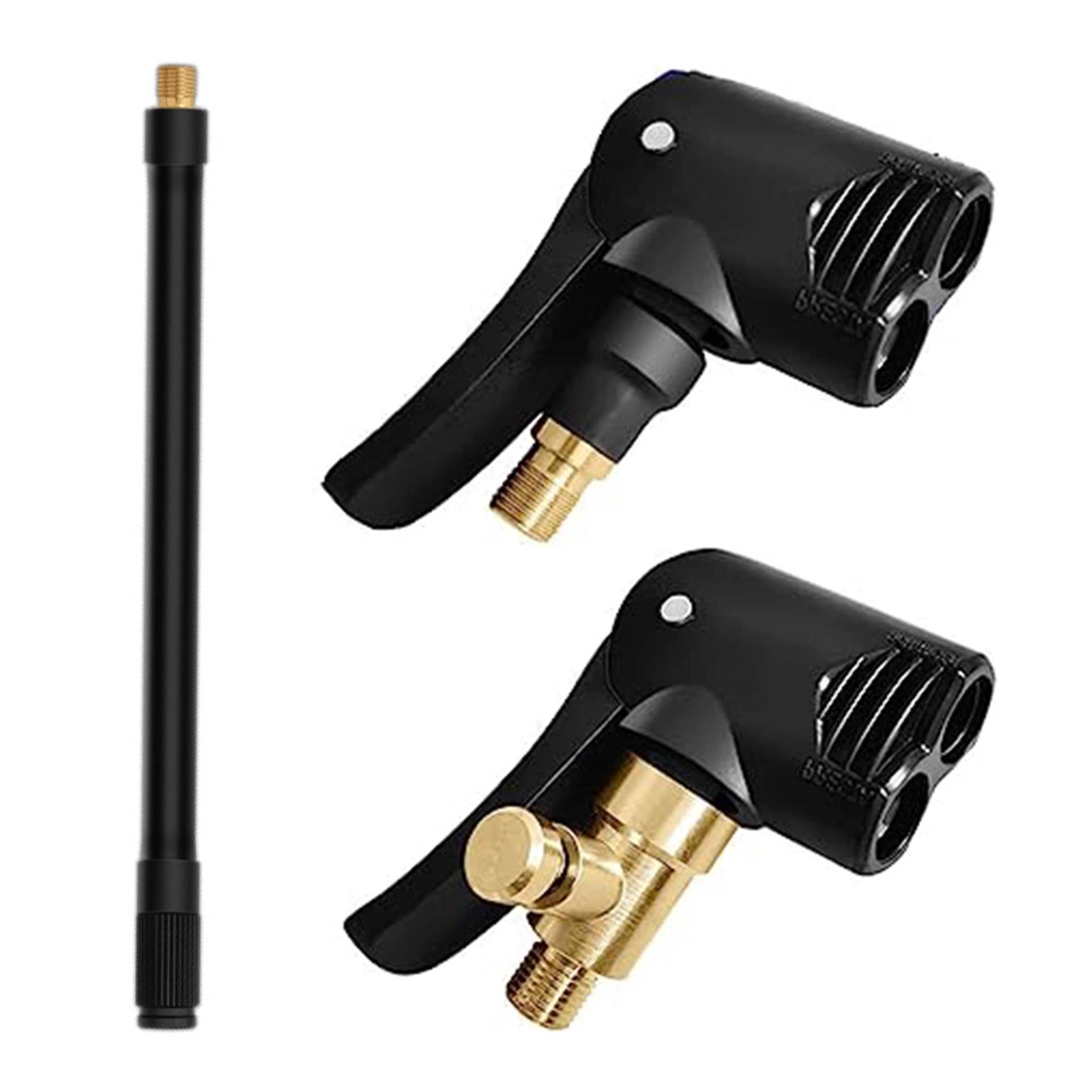 LONGHAO 3 pcs ReifenfüLlventil Anschluss,ReifenfüLler Schlauch,Autoventil Adapter,Reifenventil Hebelstecker,Autoventil Hebelstecker Air Chuck,2 In 1 Pneumatikventil Anschluss,Für Auto Fahrrad Motorrad von LONGHAO