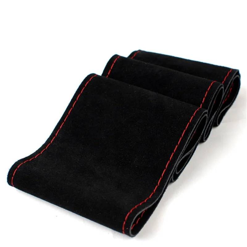Auto-Lenkradabdeckung Auto-Lenkradgeflecht Für Bus-LKW/einzigartige Wildleder-Auto-Lenkradabdeckung 42 cm 45 cm 47 cm 50 cm Lenkradschutz(Red Thread 47cm) von LONPEXDT