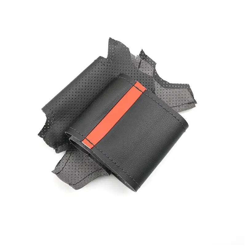 Auto-Lenkradabdeckung Für Benz Für C Klasse Für W203 2001 2002 2003 2004 2005 2006 2007 Hand Geflecht Auf Lenkrad Auto Lenkrad Leder Abdeckung Lenkradschutz(Black line-Red bar) von LONPEXDT