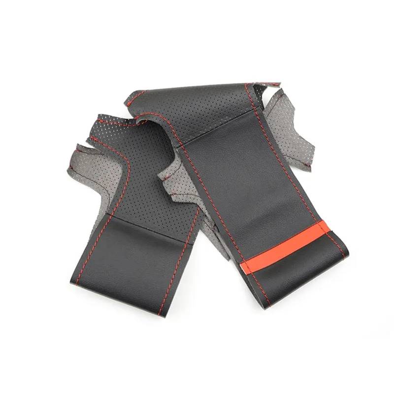 Auto-Lenkradabdeckung Für Civic 8th Für MK8 2005 2006 2007 2008 2009 2010 2011 Auto Innen Lenkrad Abdeckung Hand Geflecht Perforierte Leder Trim Lenkradschutz(Red line-Red) von LONPEXDT