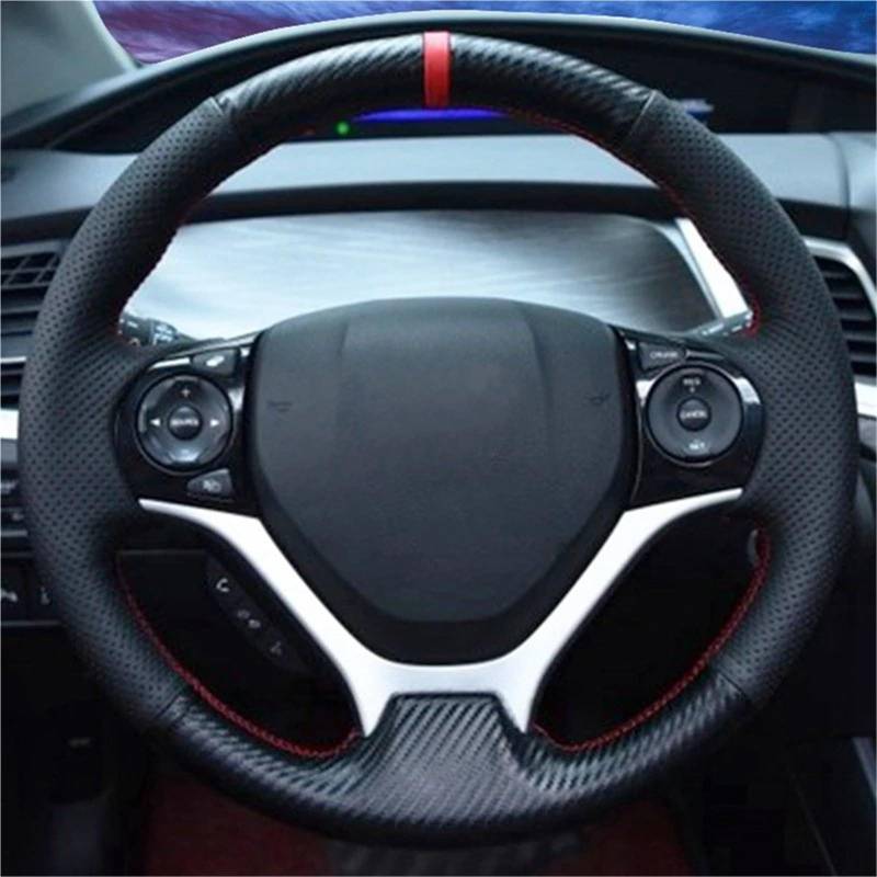 Auto-Lenkradabdeckung Für Civic Für Civic 9 2012 2013 2014 2015 Auto Zubehör Lenkrad Abdeckung Auto Innen Lenkradschutz(A) von LONPEXDT