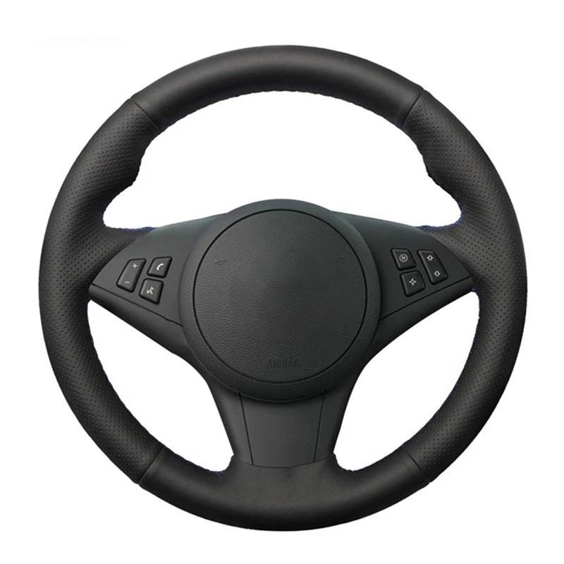 Auto-Lenkradabdeckung Für E64 Für E63 Für E60 Für Cabrio Für M6 2005 2006 2007 2008 2009 2010 Handgenähte Schwarze Hohe Weiche Künstliche Leder Auto Lenkrad Abdeckung Lenkradschutz(Red Thread) von LONPEXDT