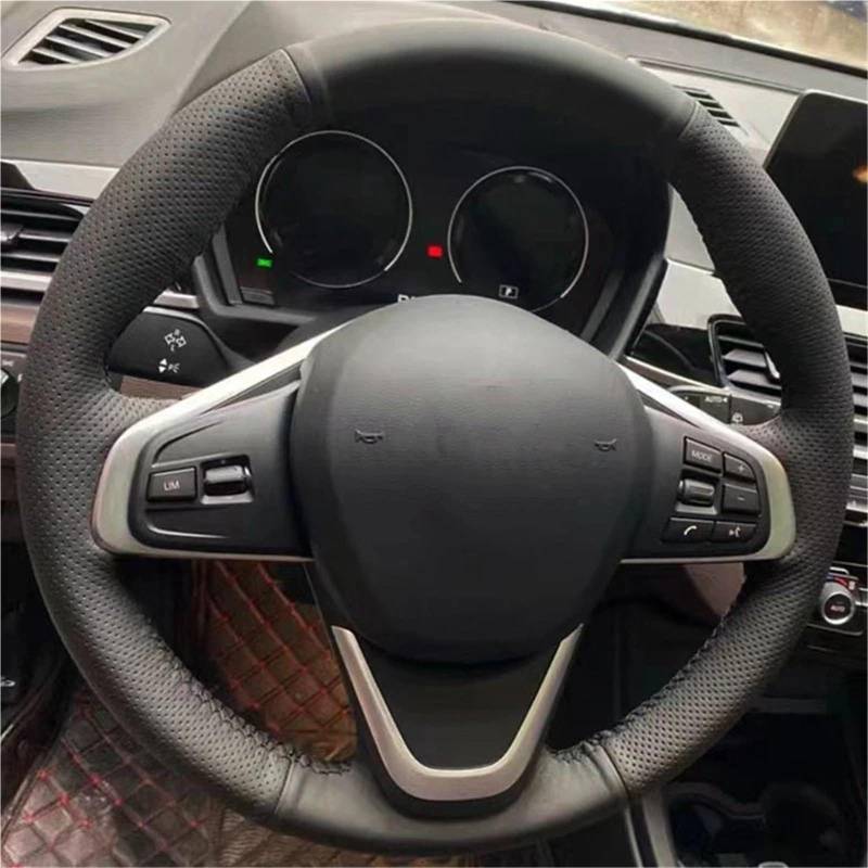 Auto-Lenkradabdeckung Für F45 Für F46 Für X1 Für F48 Für X2 Für F39 Komfortable Auto Lenkrad Abdeckung Auto Innen Zubehör Lenkradschutz(Light Blue Thread) von LONPEXDT