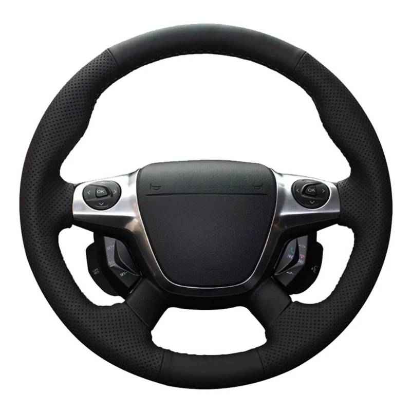 Auto-Lenkradabdeckung Für Ford Für Focus Für C-Max (Grand C-Max) Für Kuga 2010 2011 2012 2013 2014 2015 2016 Schwarz Kunstleder Auto Lenkrad Abdeckung Lenkradschutz(Gray Rhread) von LONPEXDT