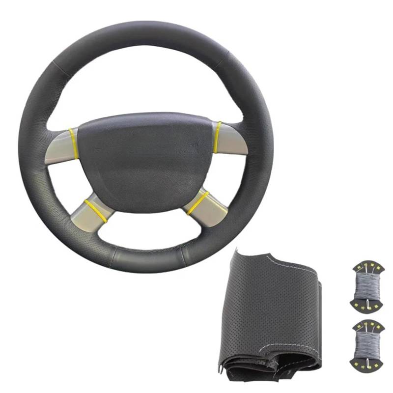 Auto-Lenkradabdeckung Für Ford Für Kuga 2008 2009-2011 Für Focus 2 2005-2011 Für C-MAX 2007 2008-2010 Flechten Abdeckung Für Auto Lenkrad Lenkrad Geflecht Auto Interio Lenkradschutz(Gray Thread) von LONPEXDT