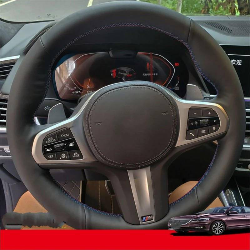 Auto-Lenkradabdeckung Für G30 Für G31 Für G32 Für G20 Für G21 Für G14 Für G15 G16 Für X3 G01 Für X4 G02 Für X5 G05 Mikrofaser Leder Auto Lenkrad Abdeckung Lenkradschutz(White Thread) von LONPEXDT